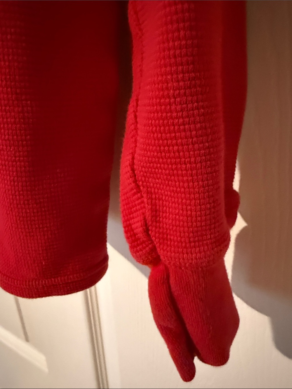 Ralph Lauren Red Long Sleeve Crewneck Thermal Waffle Knit Sleepshirt - Picture 5 of 8
